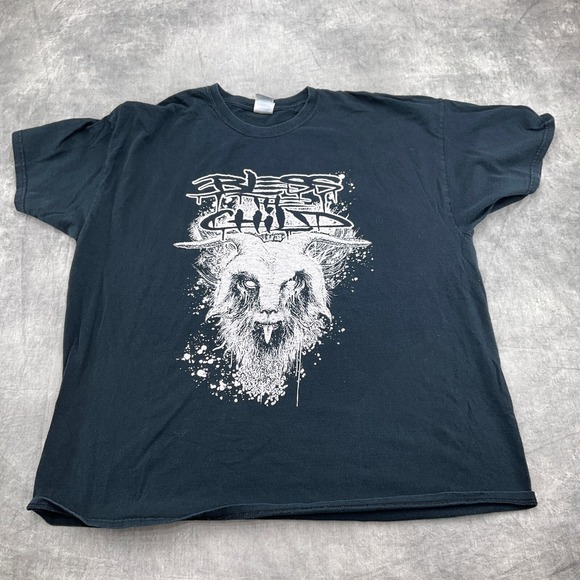Bless The Child T-Shirt Mens 2XL Black Goat Graphic Stretch Heavy Metal Band - Picture 1 of 8